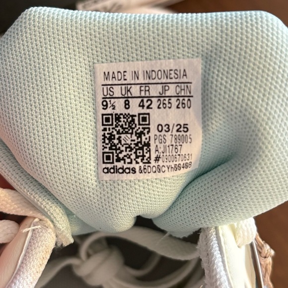 Adidas VL Court Base Shoes Core White / Halo Mint / Halo Ivory JI1767 Women 9.5 - Picture 7 of 8